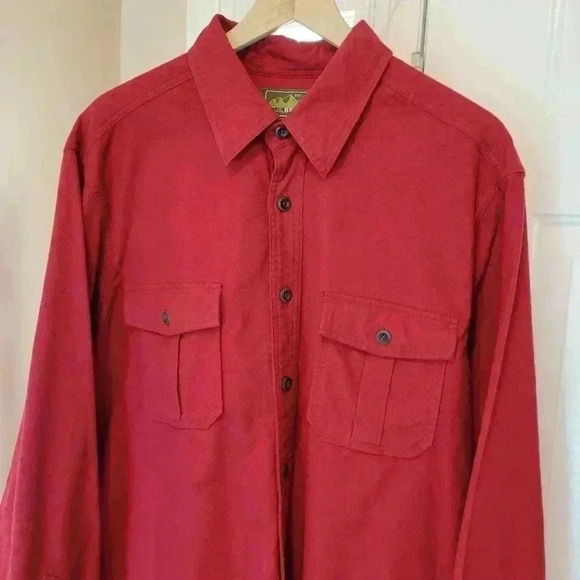 Eddie Bauer Outdoor Outfitter Red Cotton Flannel Button Down, Size XL - Picture 4 of 9